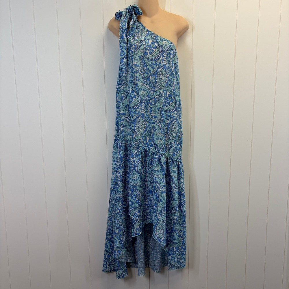 Paloma Blue Giselle Boho Paisley One Shoulder Hi-low Dress Womens XS Resorwear